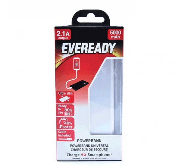 Pin sạc dự phòng Eveready Energizer 5.000mAh (Silver)