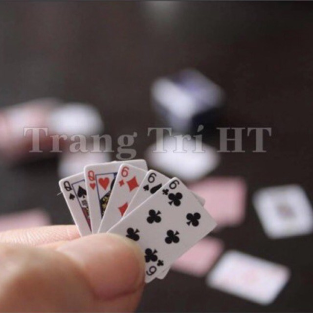 Mô hình bộ bài tây poker mini tí hon thanh lý