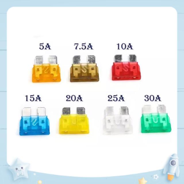 [50 cái] Cầu chì ô tô 1A-30A - Cầu chì lưỡi dao - Loại trung