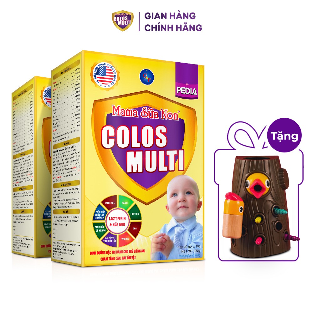 Combo 2 hộp sữa bột cho bé Colosmulti các loại 350g - 450g [Quà tặng bộ đồ chơi chim gõ sâu]