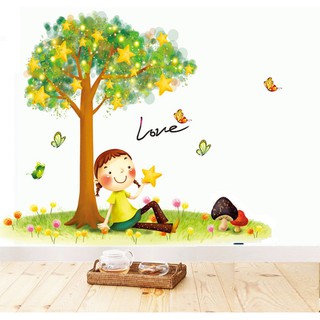 Decal dán tường cây sao