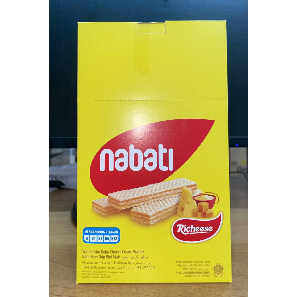 Bánh Kem Xốp Phô Mai Richeese Nabati Cheese Cream Wafer (Hộp 20 thanh x 7.5g)