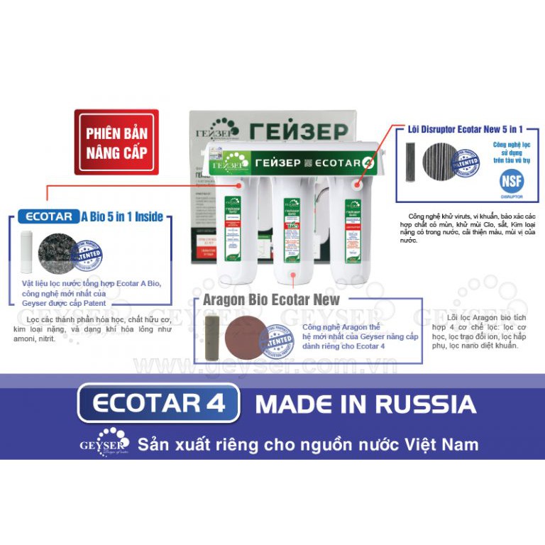 Máy lọc nước nano Geyser Ecotar 4 made in Russia