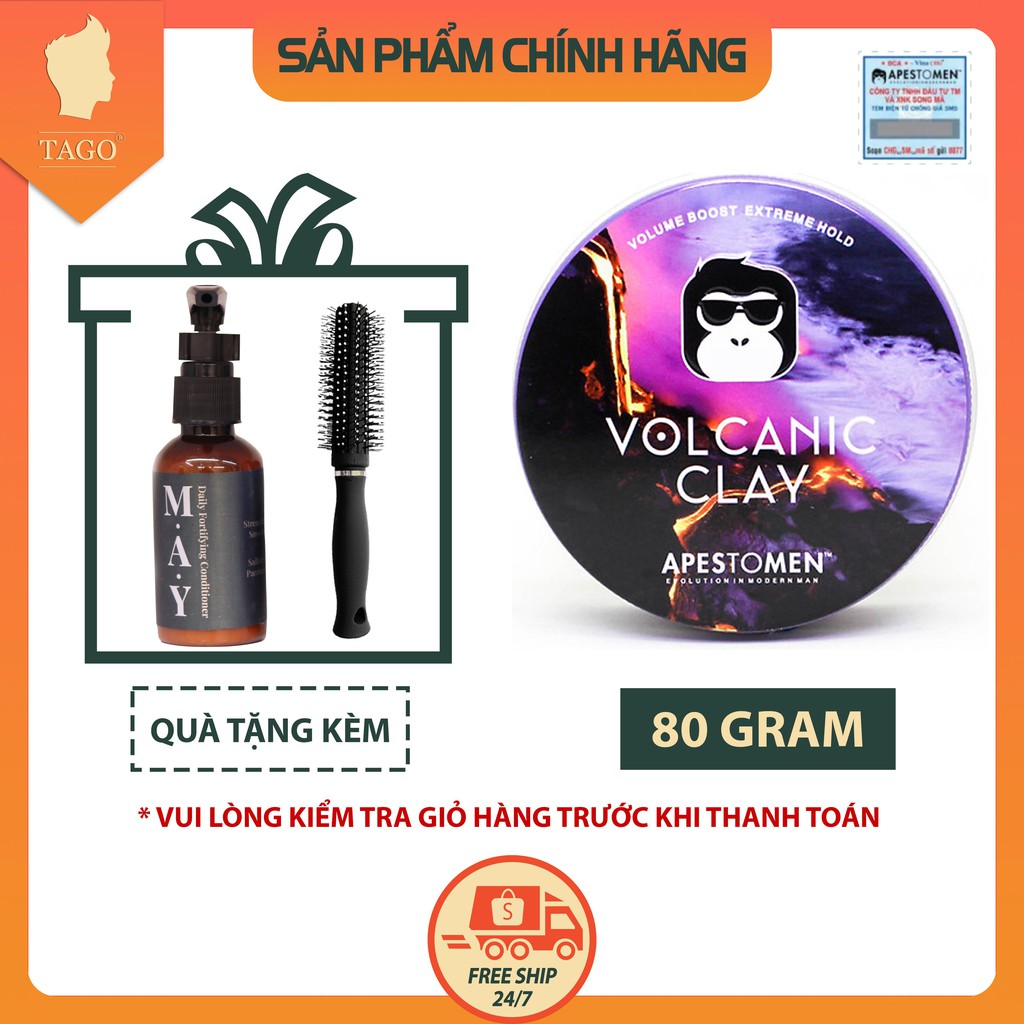 [TẶNG DẦU GỘI MAY+LƯỢC] Sáp Vuốt Tóc Volcanic Clay - Sáp Vuốt Tóc Quốc Dân