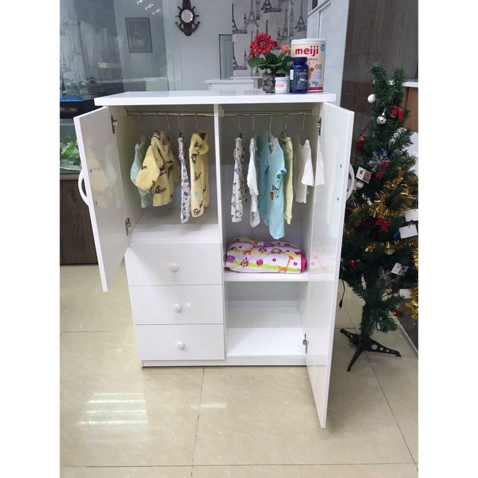 [Chỉ ship HN] Tủ quần áo trẻ em nhựa Đài Loan Cao Cấp cho bé kích thước 1m25*85cm