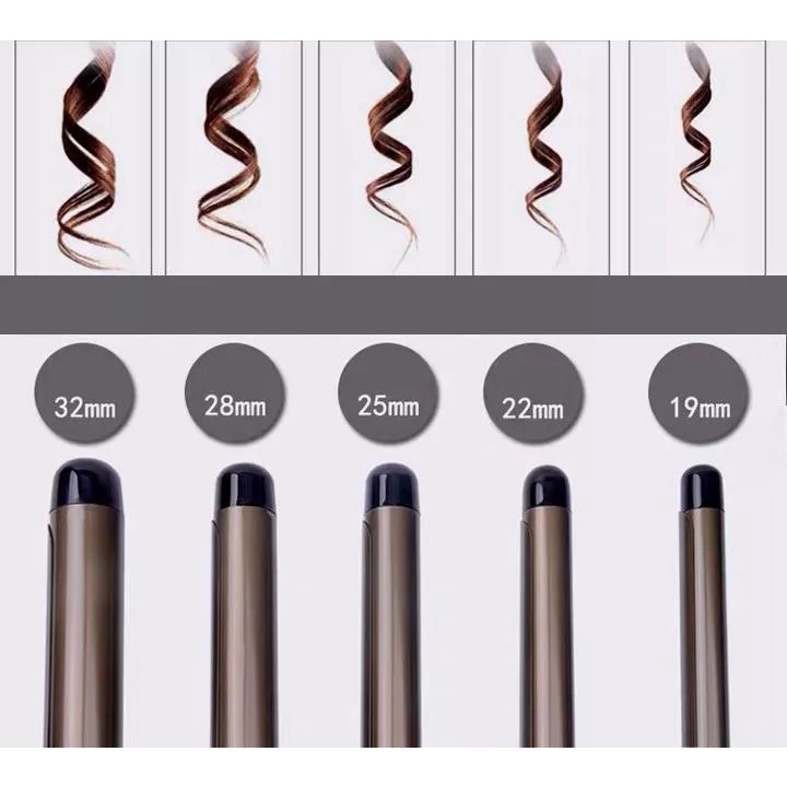 Uốn sắt chuyên nghiệp máy uốn tóc cầm tay 22mm 25mm 28mm 32mm Công cụ tạo kiểu tóc Phong cách sóng lớn bằng gốm