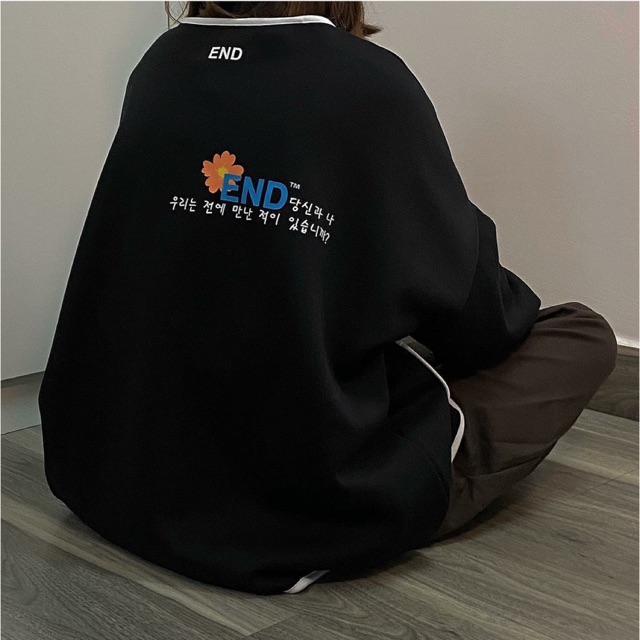 Áo Khoác Nỉ Cardigan END.PAYCE Đen Viền Trắng Unisex