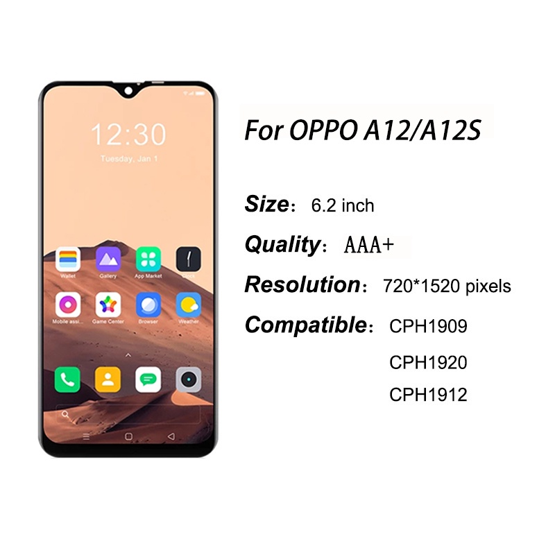 Màn Hình OPPO A12 A12S Điện Thoại Cảm Ứng Chất Lượng Cao Thay Thế Cho