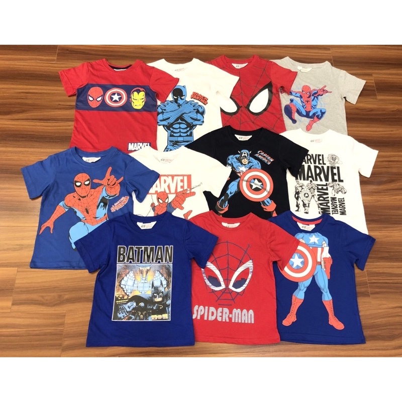 Áo HM Marvel xuất Cambodia bé trai siêu đẹp, chất 100% cotton mềm mát, thấm hút mồ hôi