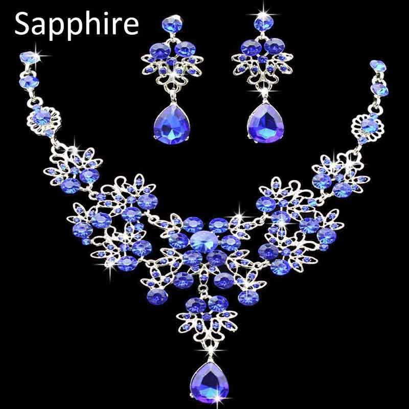 Bộ dây chuyền và đôi khuyên tai thời trang hình giọt nước độc đáo thanh lịch cho nữ