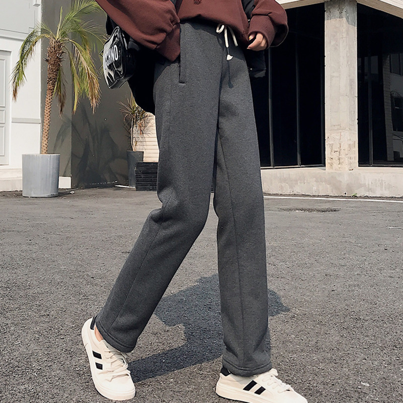 Quần Dài Ống Rộng Màu Trơn Thoáng Khí Thời Trang Cho Nữ