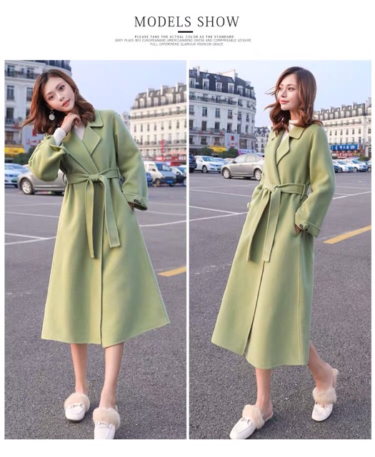 Áo khoác dạ nữ dáng dài cổ vest