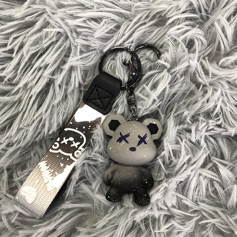 Móc khóa da Asta Accesories màu bạc xanh cao cấp chết liệu Titan chống gỉ - Móc Khóa BearX