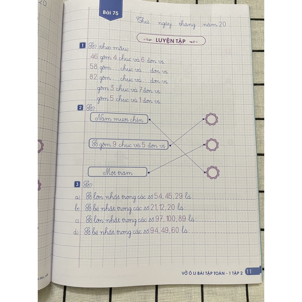 Sách Vở ô li Bài tập Toán 1 quyển 2 - Biên soạn theo chương trình giáo dục phổ thông mới
