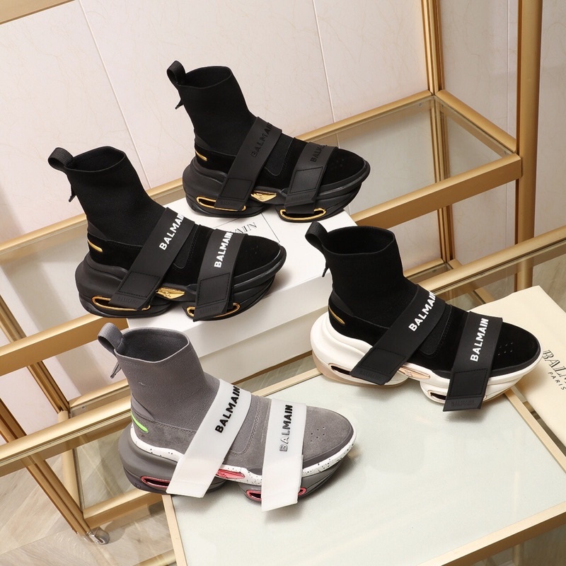 Giày thể thao cổ cao mẫu mới độc đáo cho nam thương hiệu Balmain cao cấp