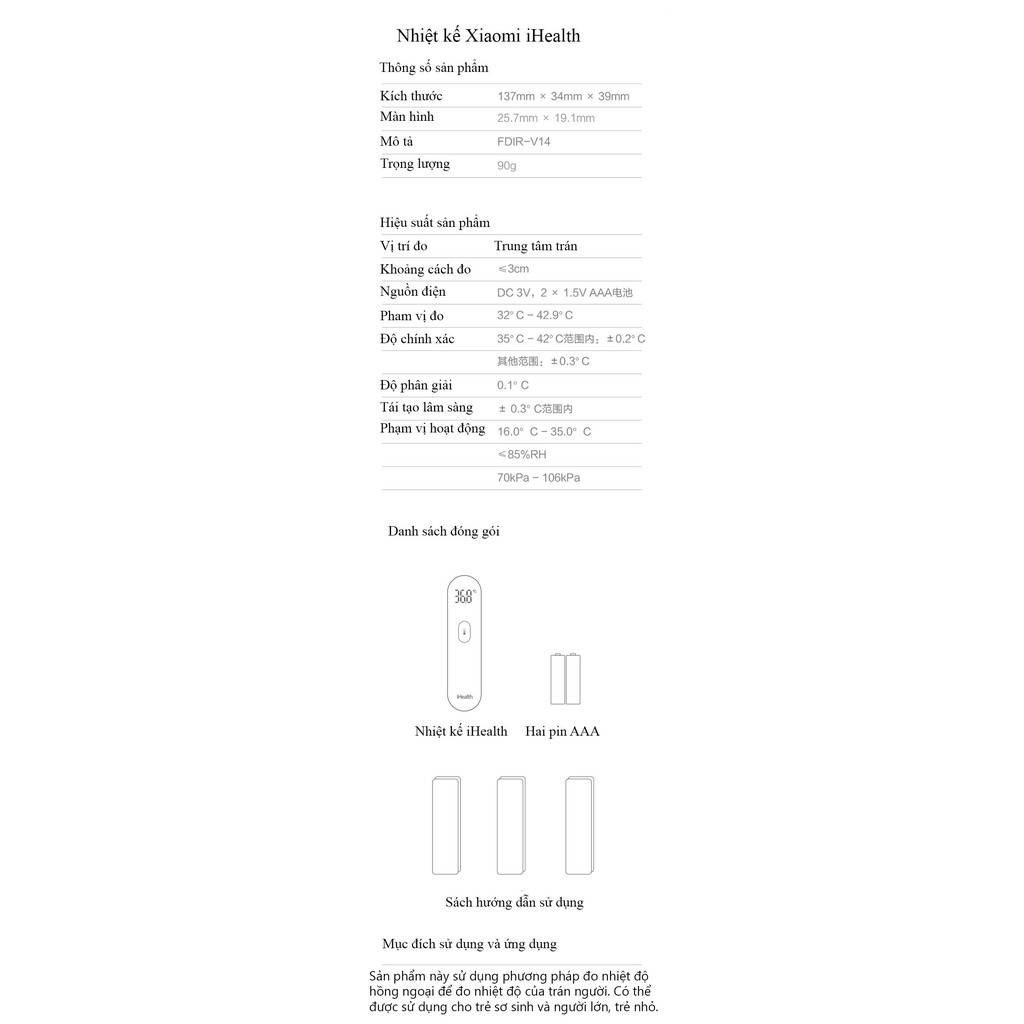 nhiệt kế hồng ngoại xiaomi ihealth làm nhiệt kế đo trán xiaomi nhiệt kế điện tử cảm ứng đa năng nhiệt kế điện tử xiaomi