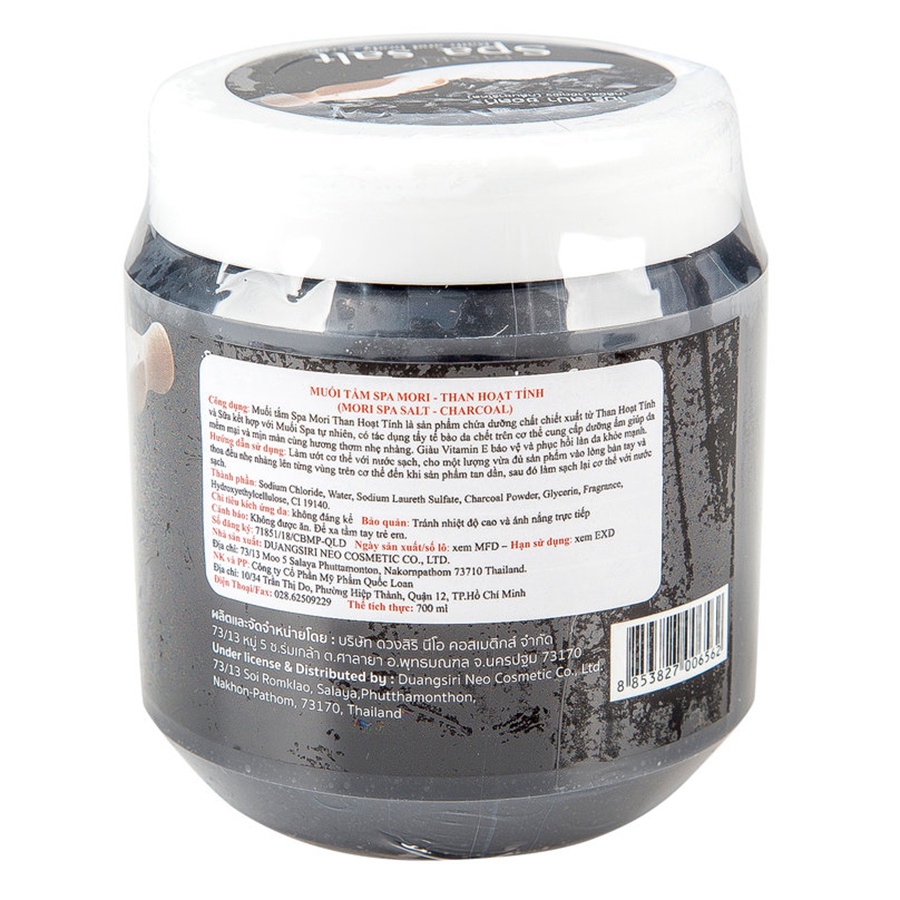 Muối Tẩy Da Chết Mori Spa Salt CHARCOAL Than Hoạt Tính 700g