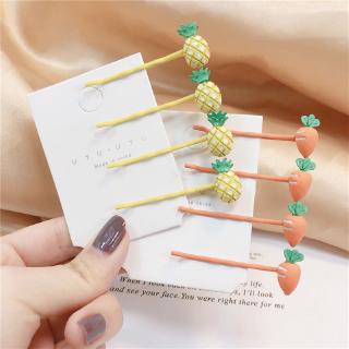 Kẹp Tóc Hợp Kim Hình Khủng Long / Trái Cây / Cà Rốt / Quả Dứa Xinh Xắn Dành Cho Nữ