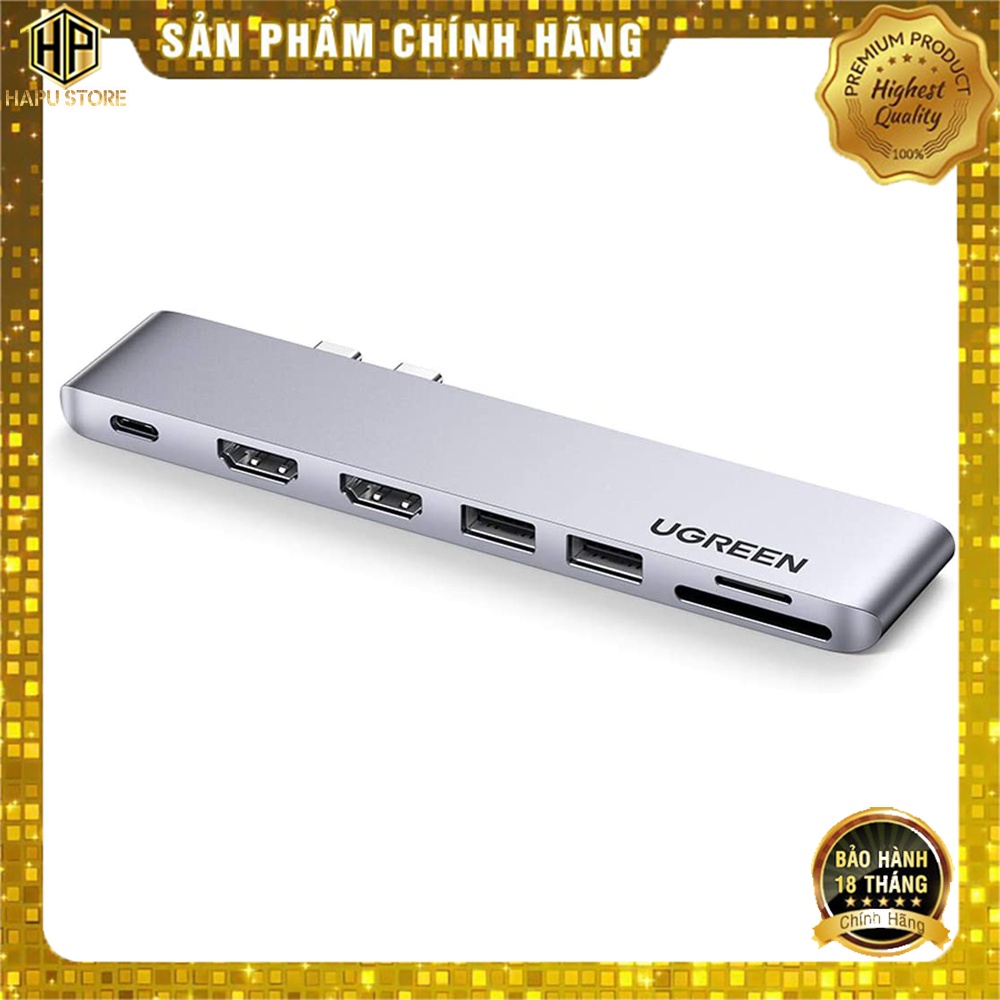 Hub USB-C đa năng 7 in 2 Ugreen 80548 dùng cho Macbook cao cấp - Hapustore