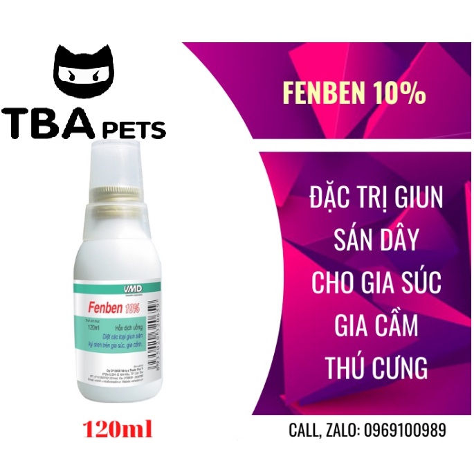 Vemedim Fenben 20% dùng cho chó mèo bị giun, sán lá ký sinh