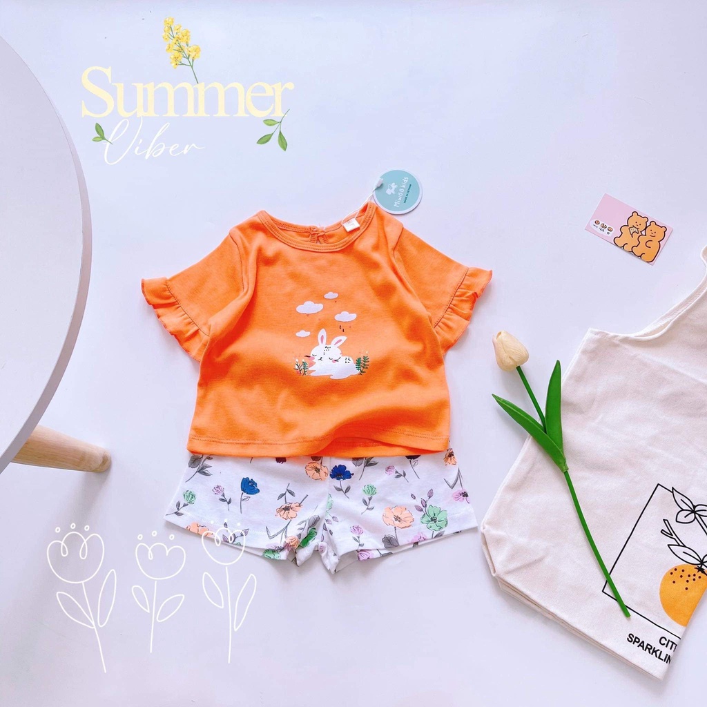 Đồ Bộ Tay Bèo Họa Tiết Kèm Quần Lưng Thun Cho Bé Gái Size 1 - 5 Tuổi MINTSCLOSET Mint's Closet - DB8063 - MÀU MỚI