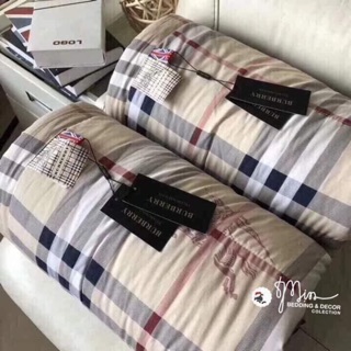 Chăn kẻ BBR Đắp Hè Kèm túi zip và túi giấy siêu sang (2m*2m2)