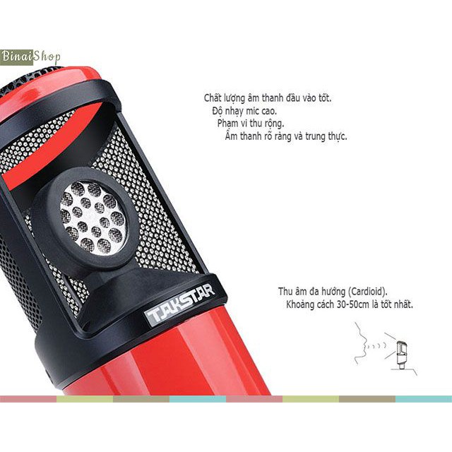 Micro Takstar PC-K320 - hát karaoke, livestream fb, tiktok - thu âm