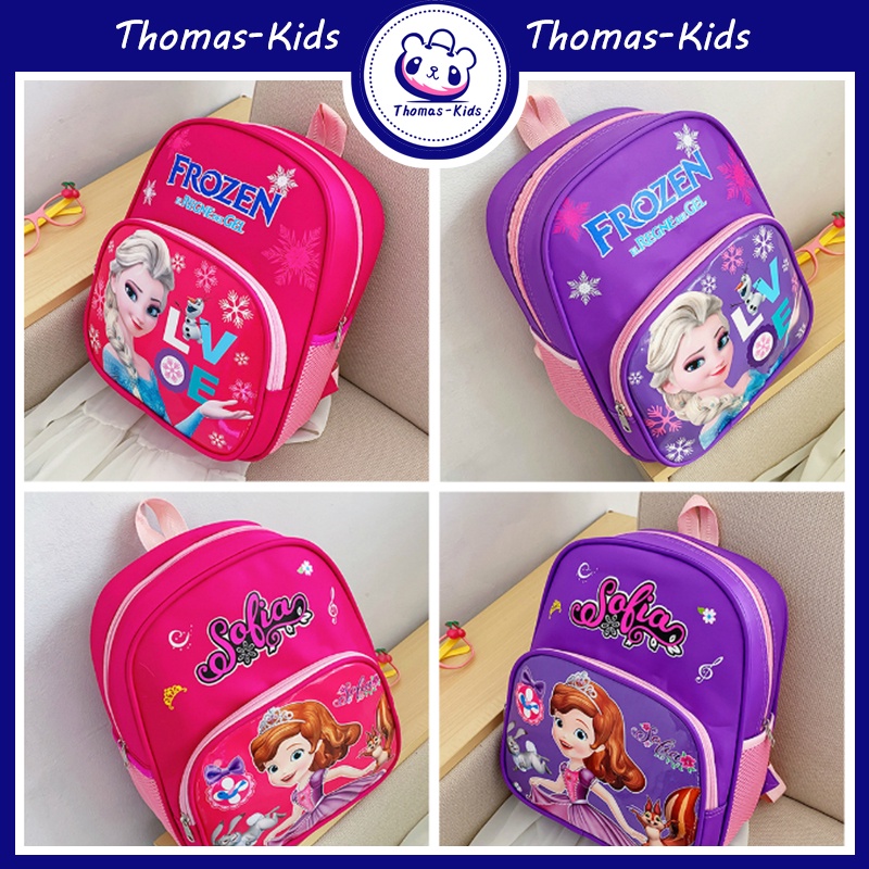 [THOMAS KIDS] Ba Lô Đi Học Họa Tiết Hoạt Hình Sofia Frozen Thời Trang Cho Bé 4-6 Tuổi