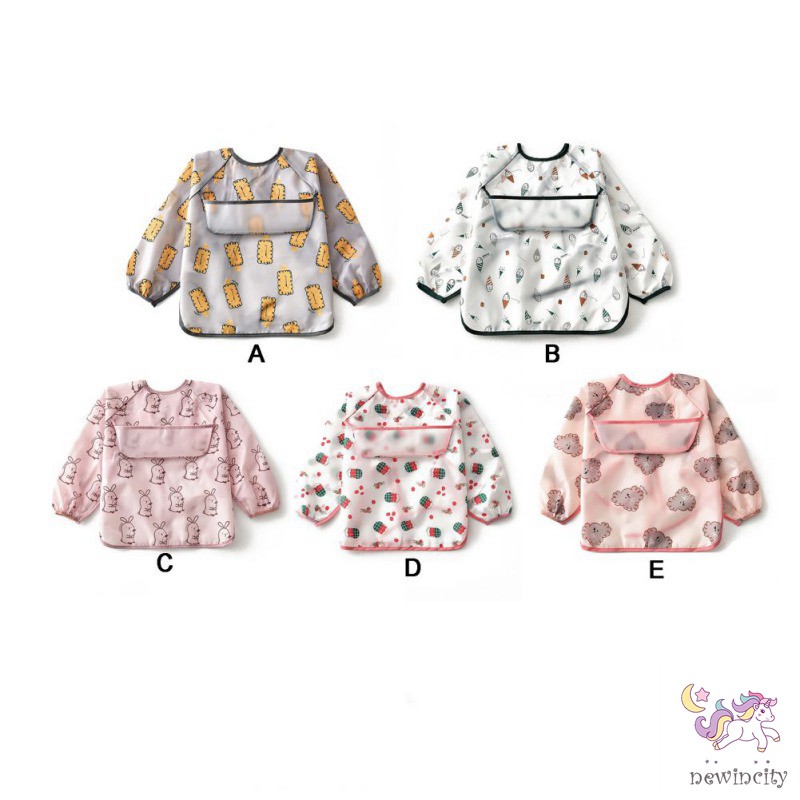 Yếm Ăn Dài Tay Chống Thấm Nước Cho Bé Tiện Dụng