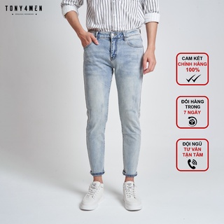 Quần jeans nam tony4men form slimfit basic qj1012