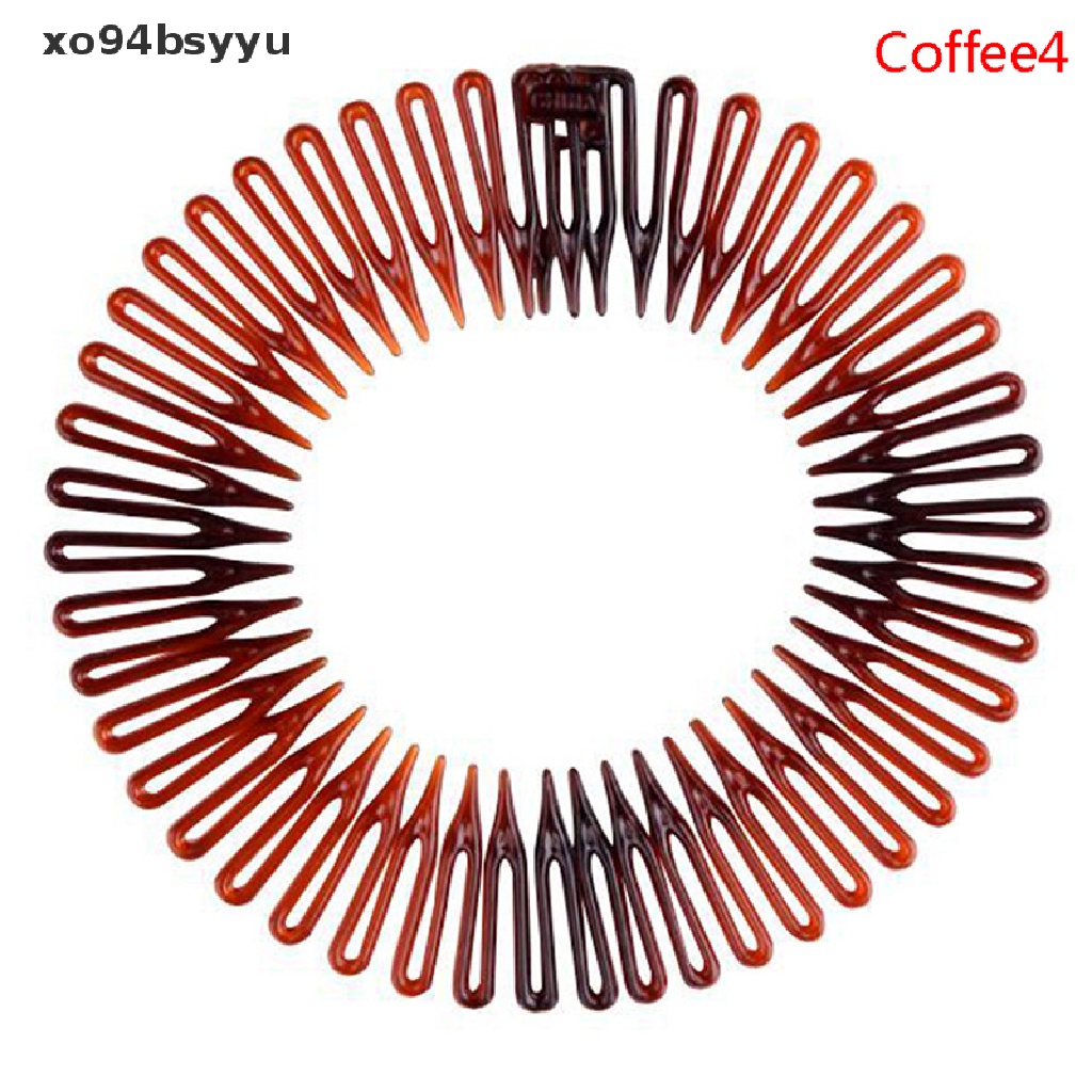 Xo94bsyu Băng Đô Bằng Nhựa Đính Kim Cương Có Răng Lược Linh Hoạt Cho Nữ