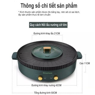 Bếp lẩu nướng đa năng 2 trong 1 ( hình tròn) với chức năng vừa lẩu lẩu vừa nướng không khói - siêu tiện dụng