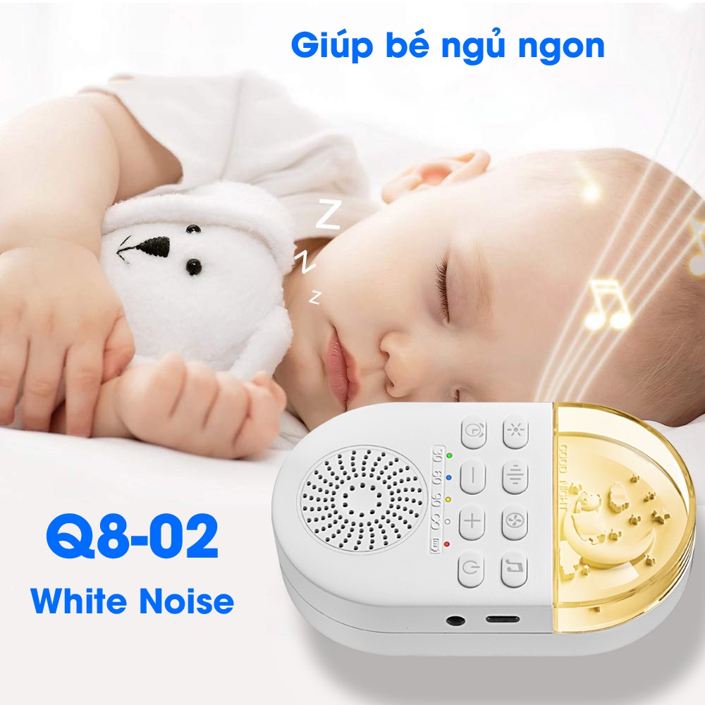 Máy tạo tiếng ồn trắng White noise Q8-02 ru bé ngủ phiên bản cao cấp loại mới nhất