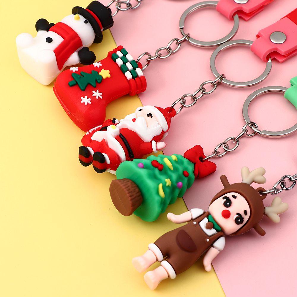 Móc Khóa Hình Ông Già Noel / Người Tuyết Hoạt Hình Trang Trí Cây Thông Giáng