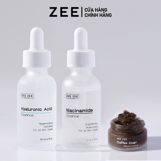 Bộ sản phẩm tinh chất sáng da mờ thâm cấp ẩm kèm tẩy da môi tùy chọn ZEE ZEE skincare
