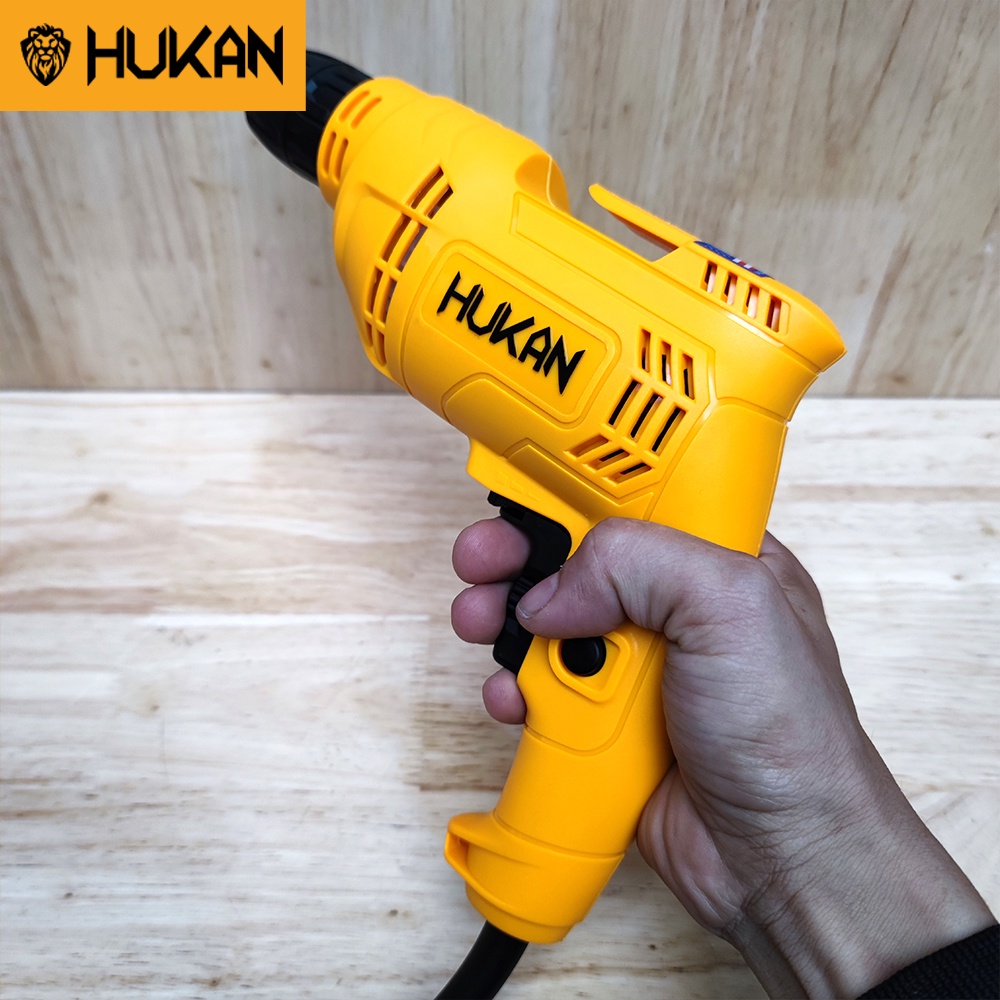 Máy khoan điện 10 ly HUKAN HK-ID550 lõi đồng có đảo chiều, điều chỉnh tốc độ