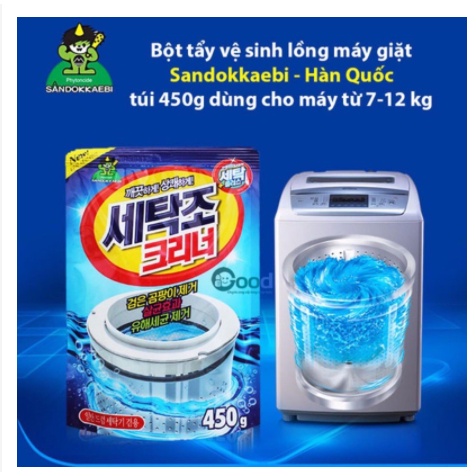 Gói bột tẩy vệ sinh lồng máy giặt chính hãng hàn quốc 450g
