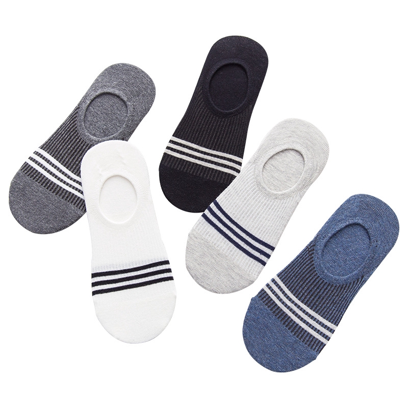 Vớ Cotton Mỏng Cổ Thấp Thoáng Khí Thoải Mái Chống Trượt Màu Trơn Họa Tiết Kẻ Sọc Thời Trang Mùa Xuân Mới Cho Nam