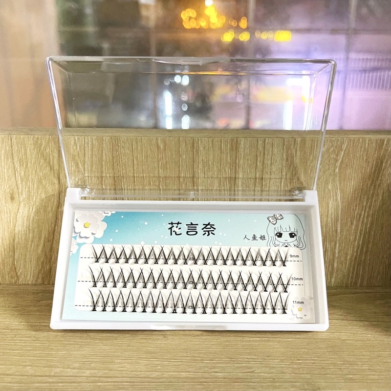 Lông Mi Giả Tách Sợi Tự Nối - Mi Chữ V 9-10-11mm Hộp Xanh
