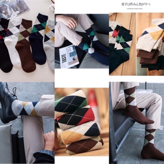 Vớ tất hoạ tiết nam vintage-1990 homme.Hãng LEVA