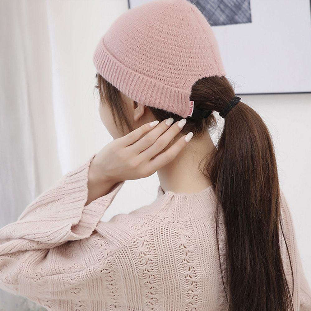 Mũ Len Trùm Đầu Màu Trơn Dễ Thương Cho Nữ