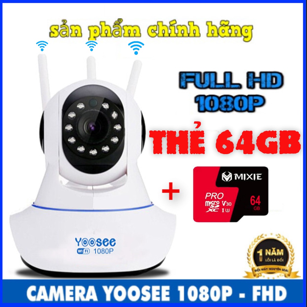 CAMERA IP YOOSEE 360, QUAN SÁT RÕ NGÀY VÀ ĐÊM, KÈM THẺ NHỚ