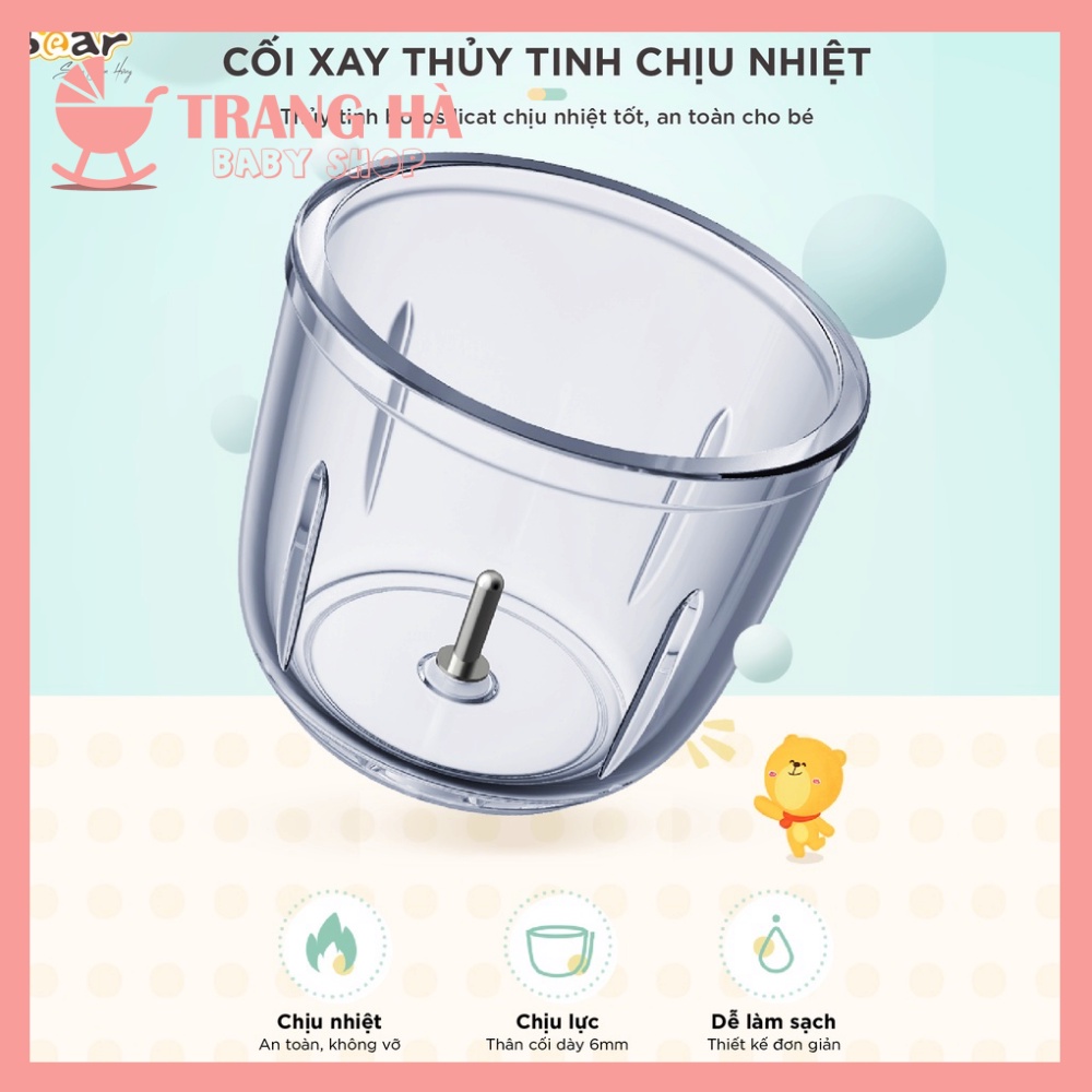 (Bản Quốc Tế) Máy Xay Ăn Dặm Bear 0,6L GR B06V1 Hình Nơ Xay Đa Năng Tiện Dụng Cho Bé Bảo Hành Chính Hãng 18 Tháng
