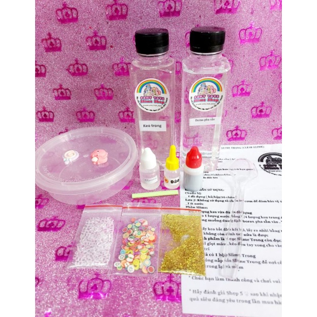 BỘ KIT NGUYÊN LIỆU LÀM SLIME TRONG