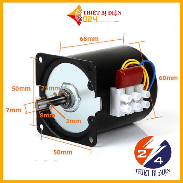 Động cơ giảm tốc  28w 220VAC 68KTYZ trục 7 mm ,dùng cho bắng tải,máy quay vịt ,bếp nướng lò nướng tự động