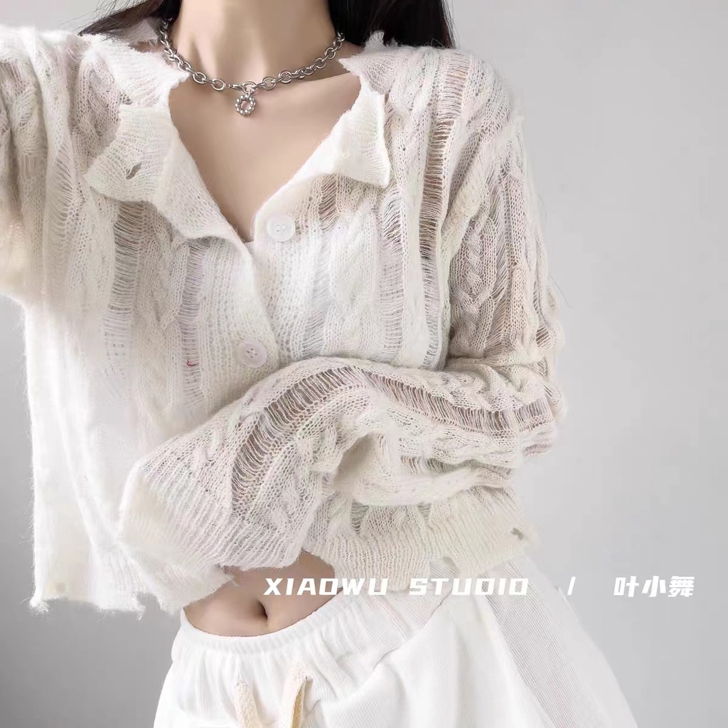 Áo Khoác Cardigan Dệt Kim Dáng Ngắn Phong Cách Hàn Quốc Thời Trang Thu Đông Cho Nữ