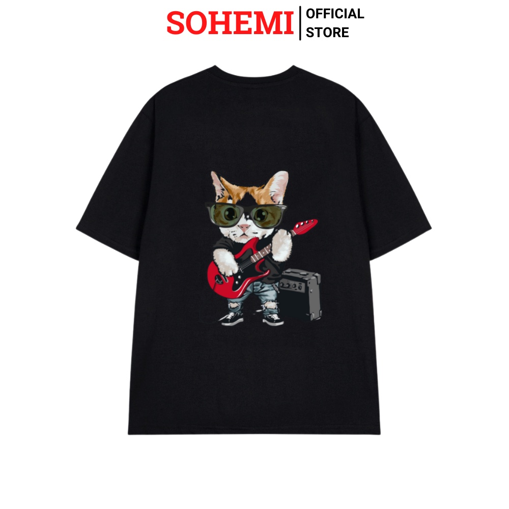 Áo Thun Tay Lỡ Form Rộng SOHEMI họa tiết MÈO HÀI HƯỚC vải cotton 100% 4 chiều cao cấp
