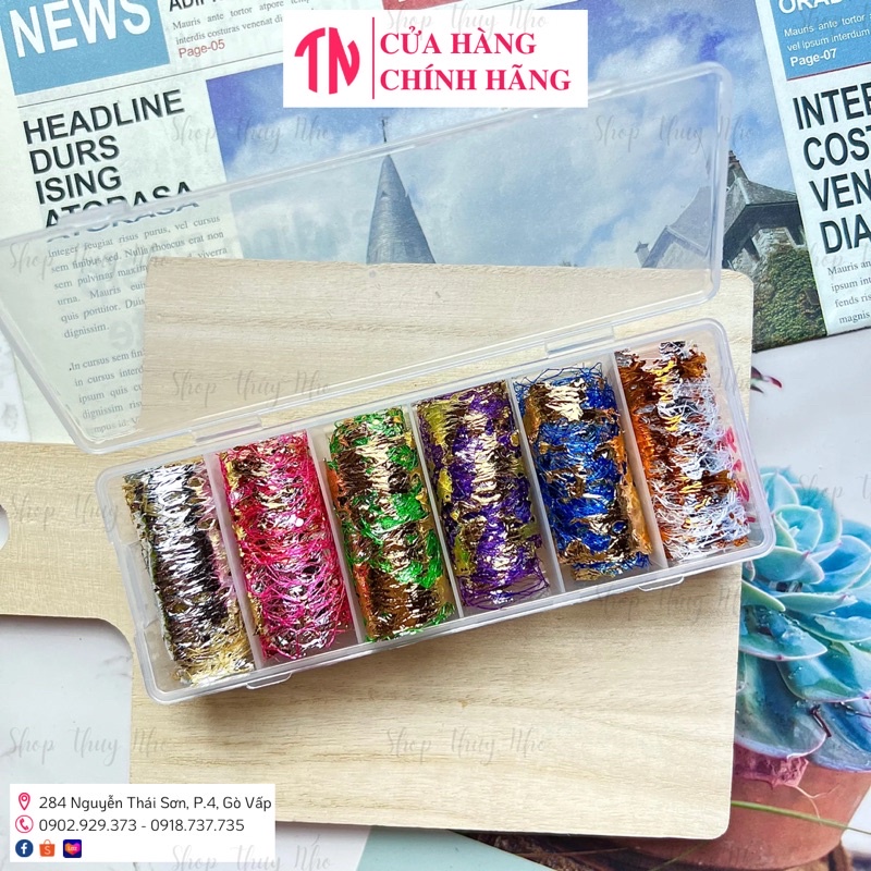 [HÀNG LOẠI 1] Set Foil lưới 6 cuộn sắc nét cao cấp trang trí móng tay nghệ thuật nail
