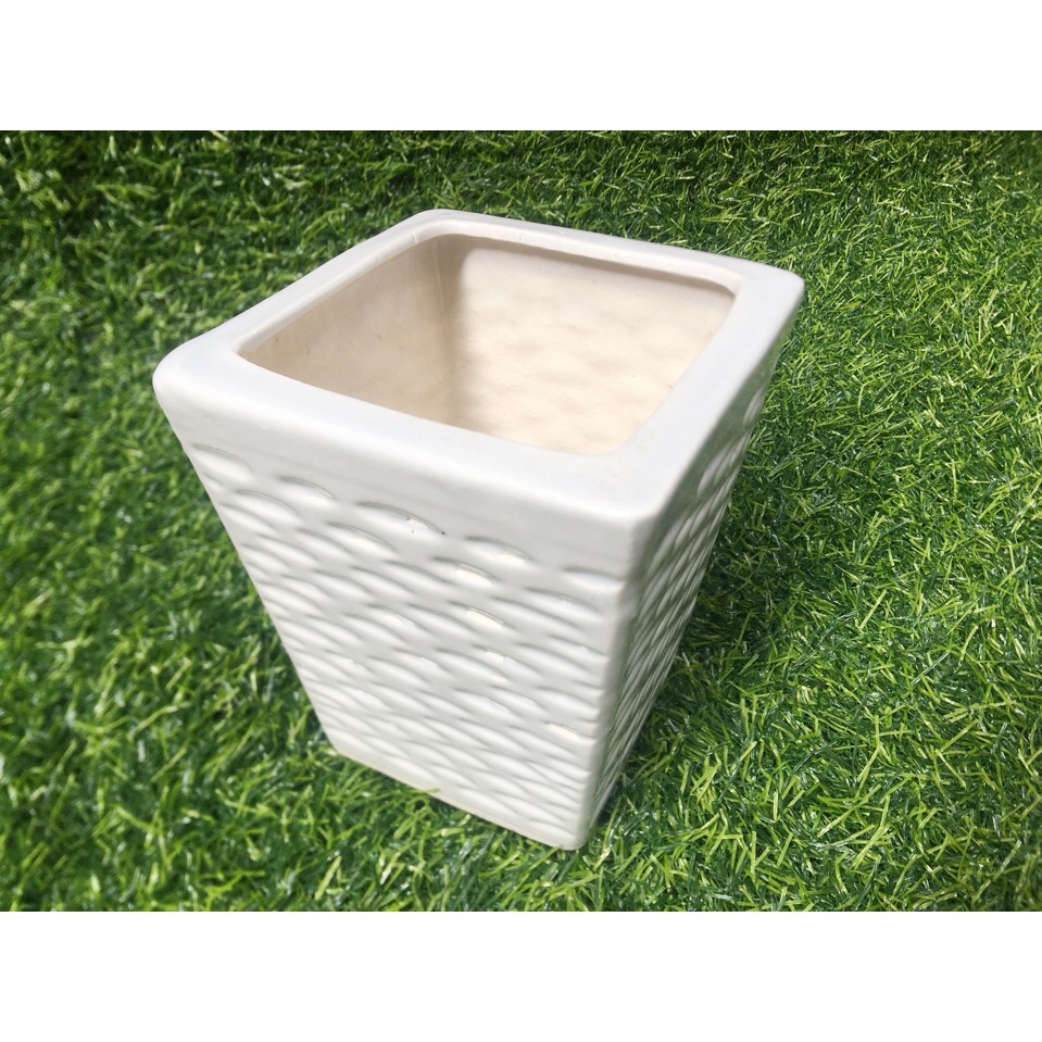 Bình vuông cắm hoa gốm sứ