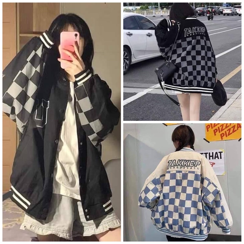 Áo khoác bomber KAKI TANKKEP fom thụng siêu dễ mặc